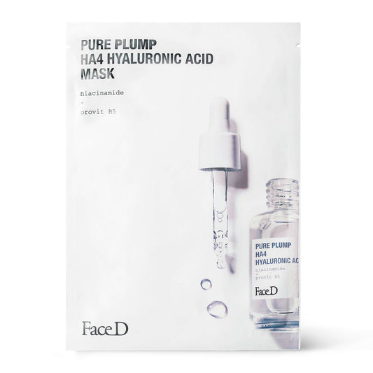 Pure-Plump-Ha4-Hyaluronic-Acid-Face-Mask-FaceD-Moisturisers || Maschera-Viso-acido-ialuronico-Pure-Plump-HA4-monodose-FaceD-idratazione