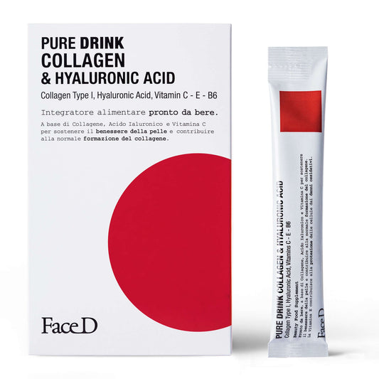 Pure-Drink-Collagen- Hyaluronic-Acid-FaceD-Moisturisers || Pure-Drink-Collagene-Acido-Ialuronico-Integratore-alimentare-FaceD-idratazione